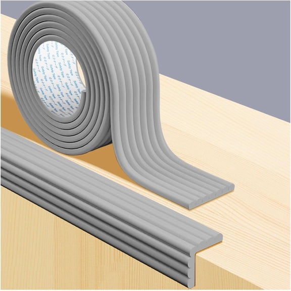 Proof Edges Corner Protector, 2pcs 78.7in/200cm Furniture Safety Bumpers Guard Padding, Soft NBR Rubber Foam Adhesive Cushion, Fireplace Cabinets Table Desk Edges & Sharp Corners (Gray)
