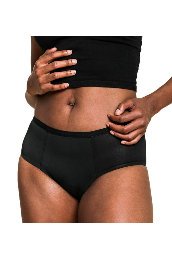 . Period Underwear Hipster Super Heavy Absorbency, Leakproof Reusable, for Women, Black, X-Small