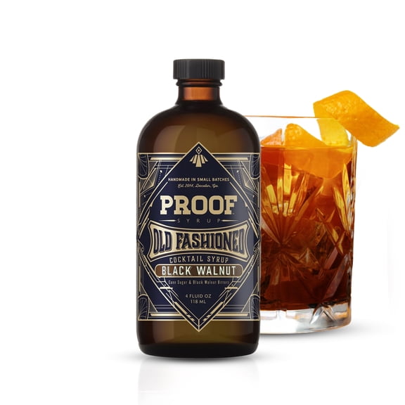 Proof Syrup - Old Fashioned Cocktail Mix - Made with Real Bitters & Cane Sugar - Black Walnut - Fast, Easy, Delicious, Handcrafted Cocktail Syrup - 4oz