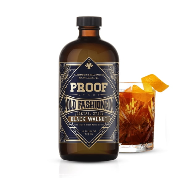 Proof Syrup Old Fashioned Cocktail Mix - Made with Real Bitters & Cane Sugar - Black Walnut Flavor - Fast, Easy, Delicious, Handcrafted Cocktail Syrup - 16oz - 1 Bottle
