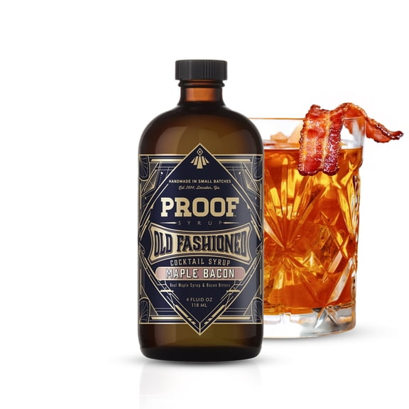 Proof Syrup - Old Fashioned Cocktail Mix - Made with Real Bitters & Cane Sugar - Maple Bacon - Fast, Easy, Delicious, Handcrafted Cocktail Syrup - 4oz