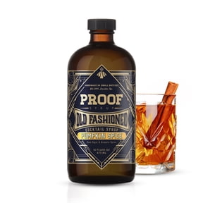 Proof Syrup Old Fashioned Cocktail Mix - Made with Real Bitters & Cane Sugar - Pumpkin Spice Flavor - Fast, Easy, Delicious, Handcrafted Craft Cocktail Syrup - 16oz - 1 Bottle