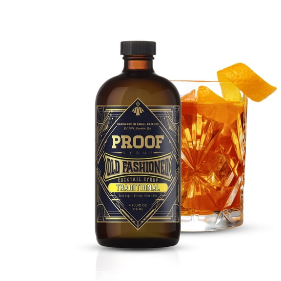 Proof Syrup - Old Fashioned Cocktail Mix - Made with Real Bitters & Cane Sugar - Traditional Flavor - Fast, Easy, Delicious, Handcrafted Cocktail Syrup - 4oz