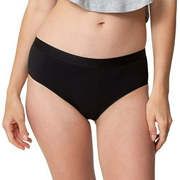 Proof. Teen Brief, Regular Absorbency Period Underwear for Teens - Holds up to 2 Regular Tampons - Washable Leakproof Period Panties - Unders Collection - S, Black