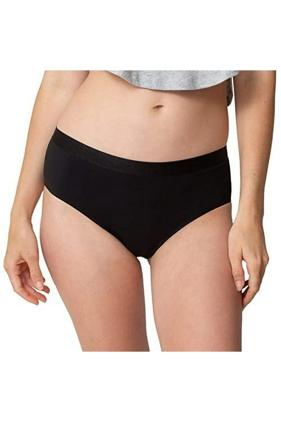 . Teen Brief, Regular Absorbency Period Underwear for Teens - Holds up to 2 Regular Tampons - Washable Leakproof Period Panties - Unders Collection - S, Black