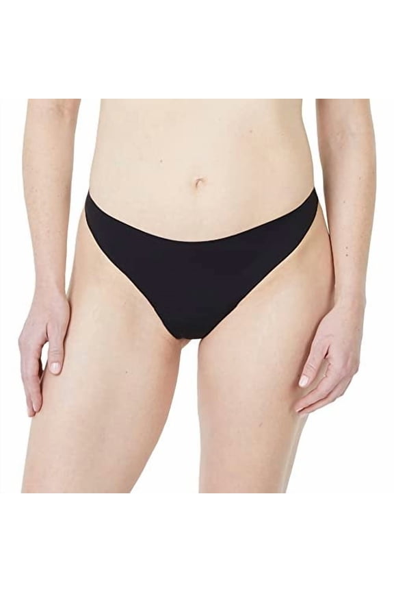 . Thong, Light Absorbency Period Underwear for Women - Holds up to 1 Light Tampon - Washable Period Panties - Unders Collection - XL, Black