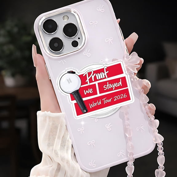 Proof We Stayed Magnetic Phone Grip, Kpop World Tour 2026 Phone Holder, Fan Concert Merch, Cute Lightstick Phone Stand, Gift For Fandom