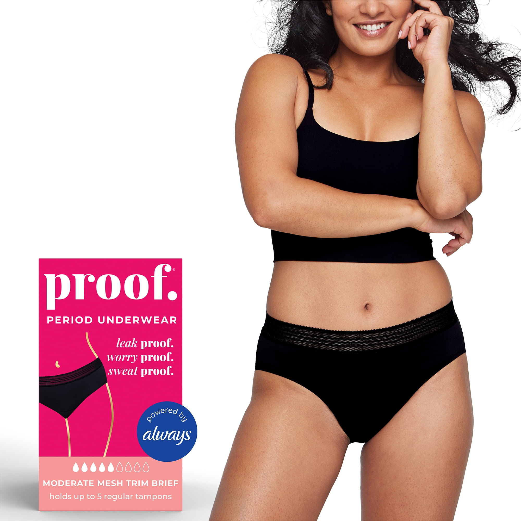 Comfort Period Brief Black Moderate Size M 12-14 main image 1