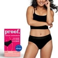 thumbnail image 1 of Proof Women's Moderate Absorbency, Brief Mesh Trim Period Underwear, Black, Choose Your Size, 1 of 11