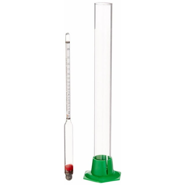 Proof and Tralle Hydrometer with 12' Glass Test Jar