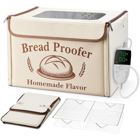 Proofing Box - Foldable Proofing Bread Box with 68-122F Temp Control & 48H Timer, Bread Proofer for Sourdough, Pizza Dough, Yogurt, Kombucha, 5-Layer Fabric$$Home Decor, Kitchen, & Other