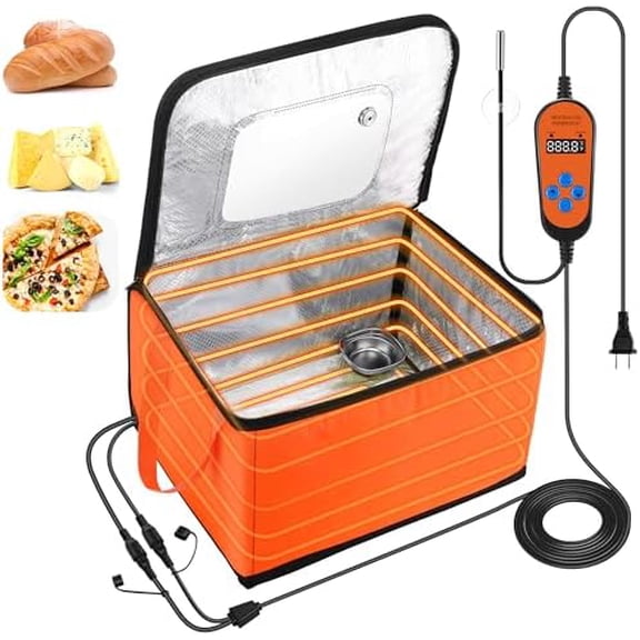 Proofing Box with Heater, Bread Proofing Box with Temperature and Timer Controller, Collapsible Zippered Temperature Proofer for Bread, Pizza and Yoghurt Making$$Home Decor, Kitchen, & Other