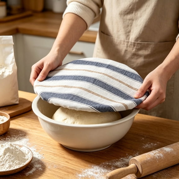 Proofing Cloth Lid Reusable Elastic Dough Proofing Bowl Cover Breathable Cotton Cloth Lid for Bread Rising Fruit Kitchen Baking