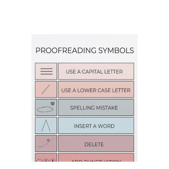 Proofreading Symbols Poster Grammar Editing Marks Classroom Office