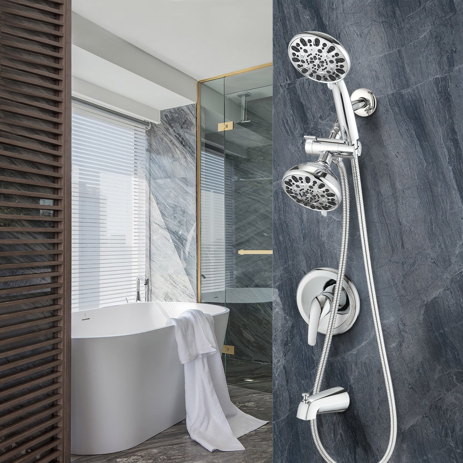 PROOX All Metal Tub Spout with Diverter Chrome, Diverter Tub