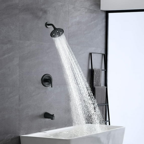 Proox Tub Spout and Shower Kit, Single Handle 5-functions Shower Head Set (Valve Included)