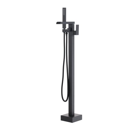 Proox Waterfall bath Tub Filler with Hand Shower Faucet Matte Black Brushed