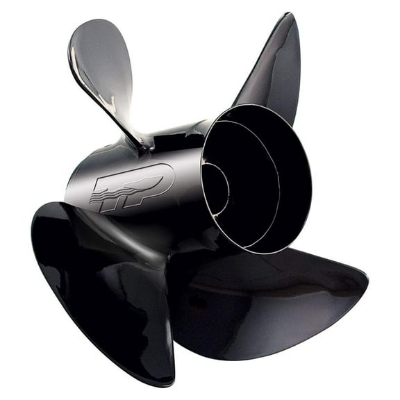 Prop Hustler 13.5X15 4 Blade Replacement Right Hand Black Standard Propeller; Durable Marine Prop; Boat Propeller for Outboard Motors; Reliable Propeller for Boating