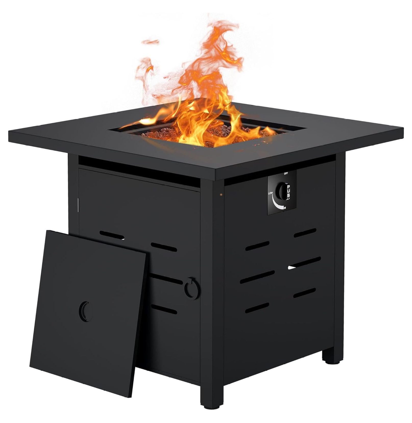 Propane 28" Outdoor Table 50000 BUT Square Gas Fire Table with Lid