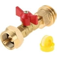thumbnail image 1 of 20lb to 1lb Propane Tank Adapter with Valve for 1lb / 16.4oz Disposable Throwaway Cylinder, Convert CGA600 to QCC1 Male Thread/POL Female Thread, Hook Up Small Propane Tanks When 20lb Ran Out, 1 of 6