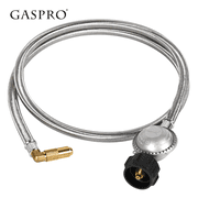 Gaspro 5 ft Propane Adapter Hose with Regulator for Blackstone 17 and 22 Inch Griddle with 90 Degree Elbow Adapter, Stainless Steel