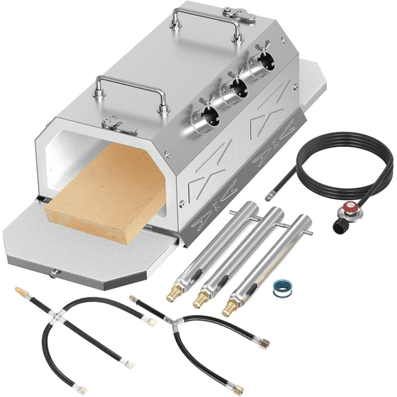 Propane Blacksmith Beginner Forge Kit with 30PSI Regulator, Three Burners Professional Artists Hobby Knife Making Blacksmith Tools (Three Burners)