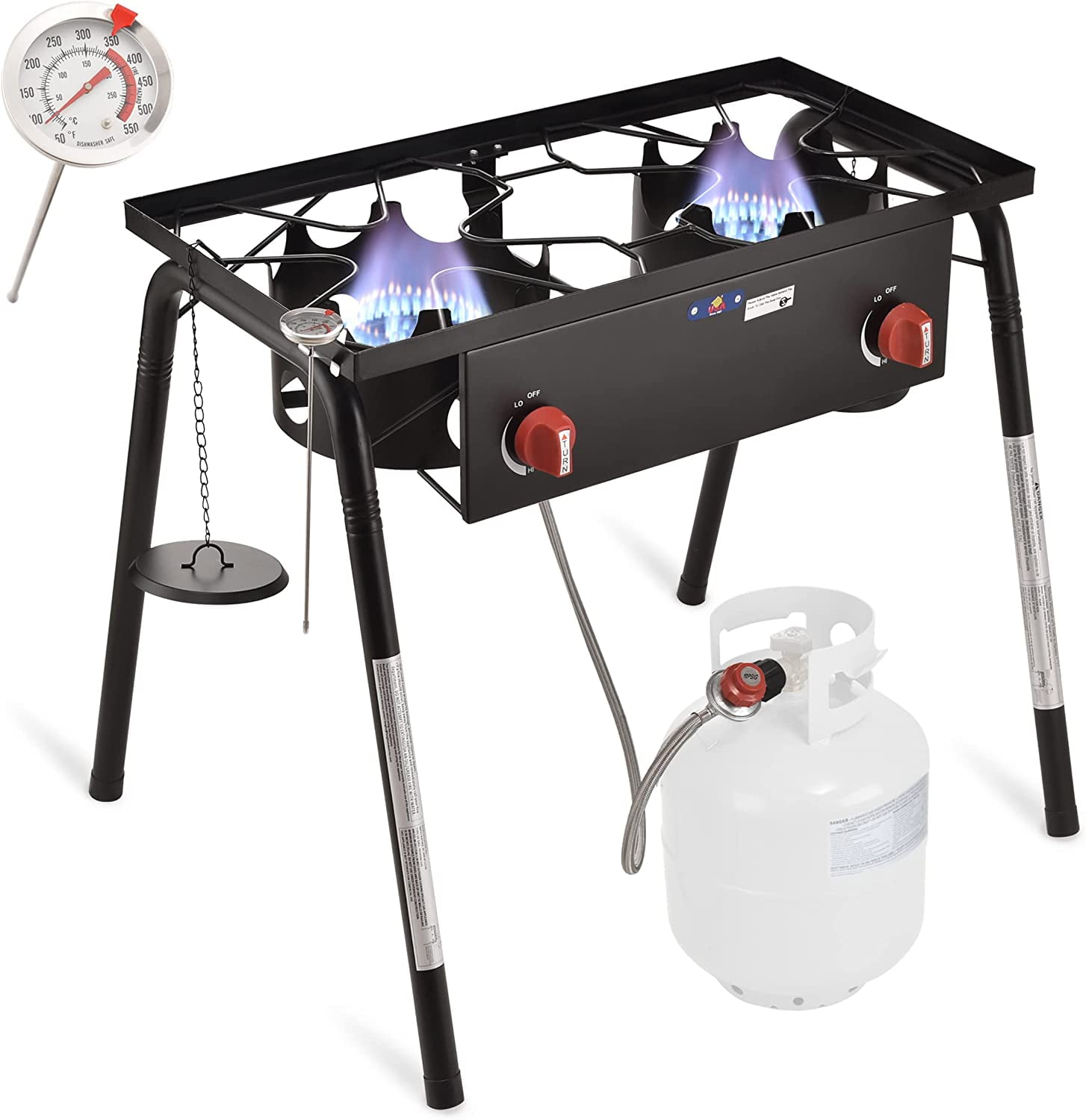 Propane Burner, 2 Burners Outdoor Propane Stove with Easyassemble
