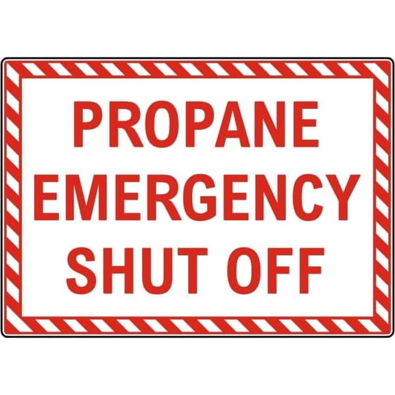 Propane Emergency Shut Off Safety Chemical Metal Tin Sign, Industrial Hazard Plaque for Home Work, Gas Emergency Control Sign, 8x12 Inch