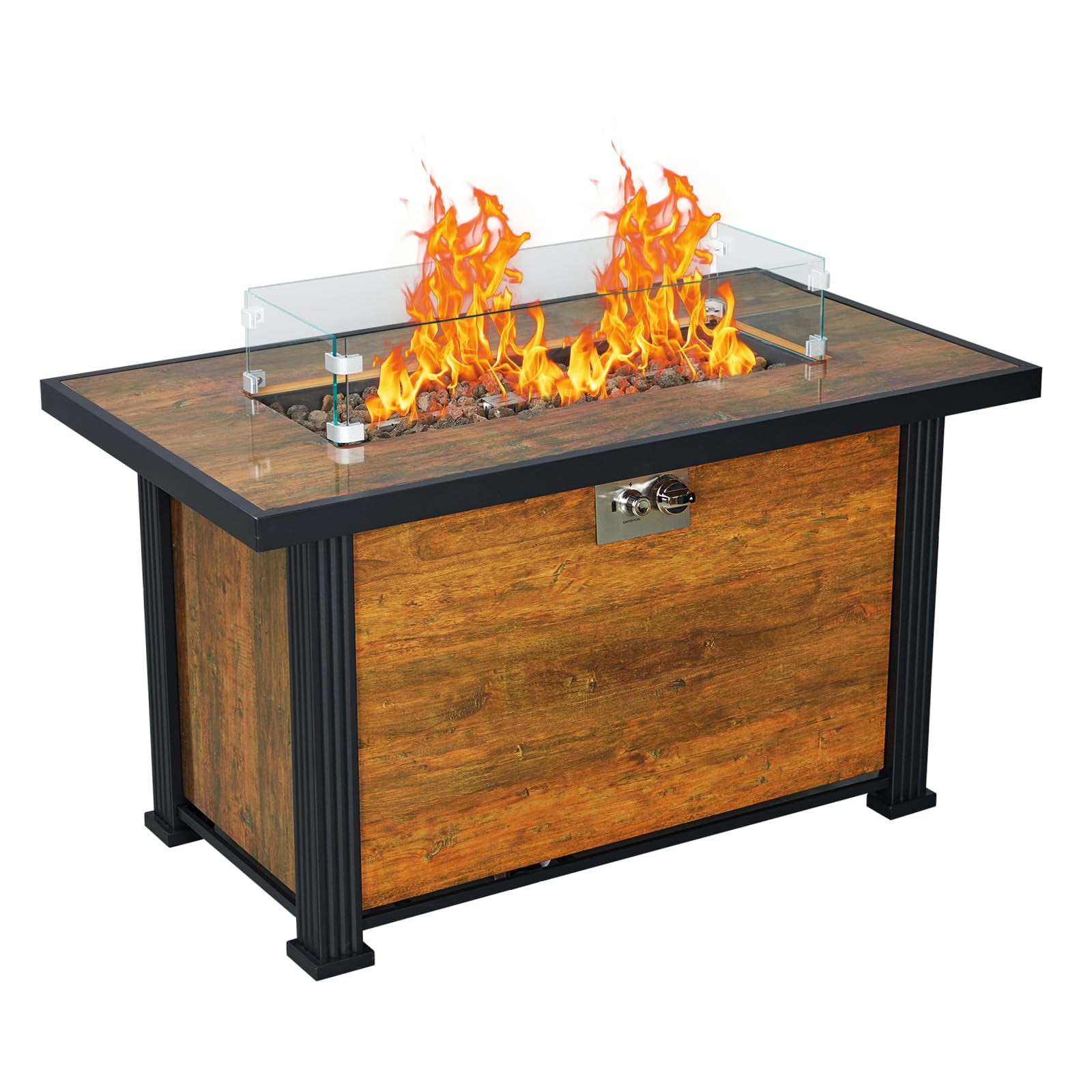 Propane Fire Pit Table 44 Inch Rectangle Fire Table, 50000BTU with