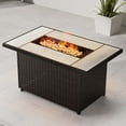 thumbnail image 1 of Propane Fire Pit Table with Cover/Lid for Patio, 43 inch 50,000 BTU, All-weather Resin Wicker/Rectangle, 1 of 9