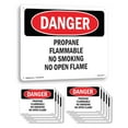 thumbnail image 1 of Propane Flammable No Smoking No Open Flame OSHA Danger Aluminum Sign 24 Inch x 18 Inch - 10 Pack, 1 of 8