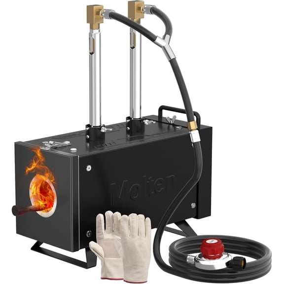 Propane Forge Kit Double Burner Square Mini Gas Forge with Base for Knife Making Blacksmithing Farrier