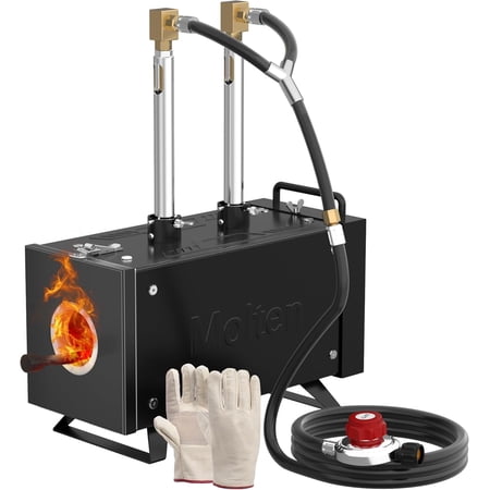 Propane Forge Kit Double Burner Square Mini Gas Forge with Base for Knife Making Blacksmithing Farrier