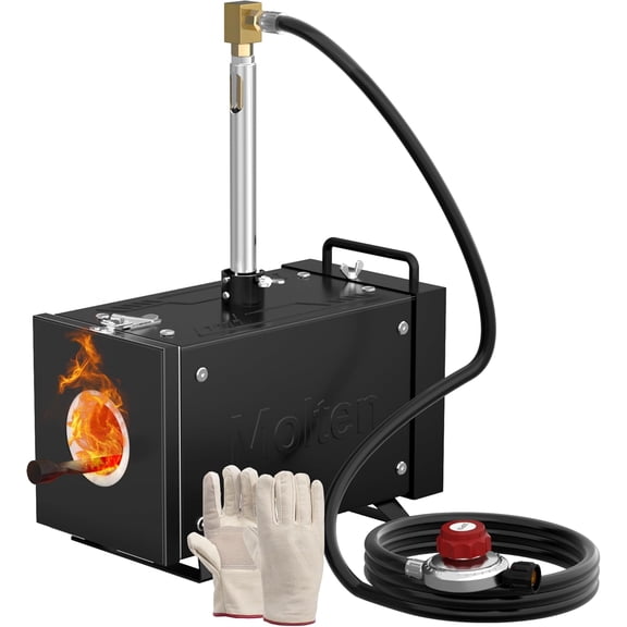 Propane Forge Kit Single Burner Square Mini Gas Forge with Base for Knife Making Blacksmithing Farrier