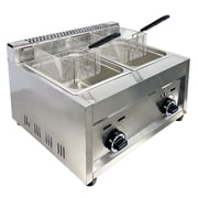 Cooler Depot Portable Propane Fryer, 7 Gallon Double Deep Cooker, Commercial Countertop Kitchen Basket FY7