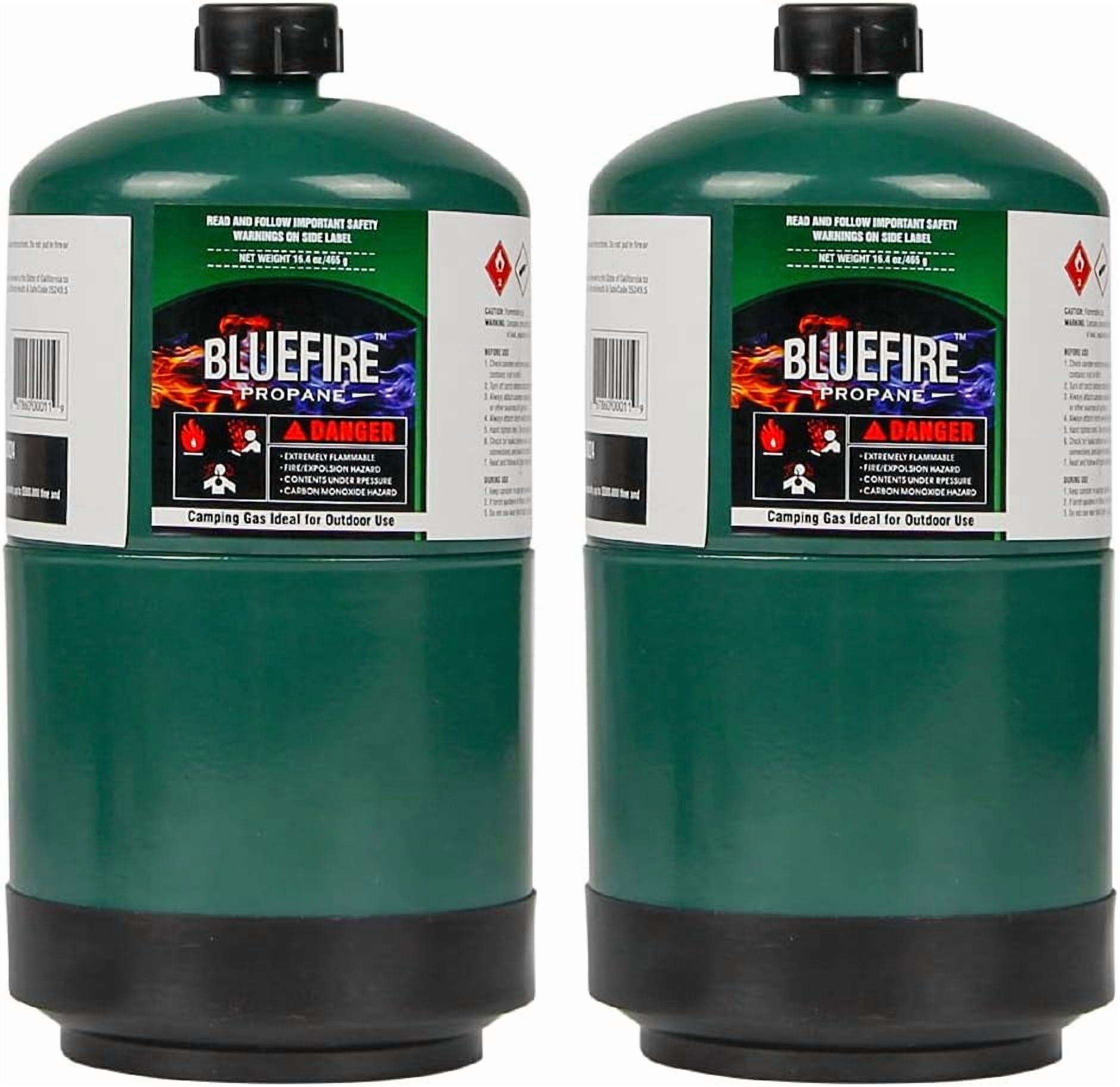 Propane Fuel Camping Gas Cylinder Pack of 2 16.4oz >93% Purity All-Purpose Canister Portable Bottle for Outdoor Mini Burner Cooker Stove Heater Cooking Lamp (2 packs)
