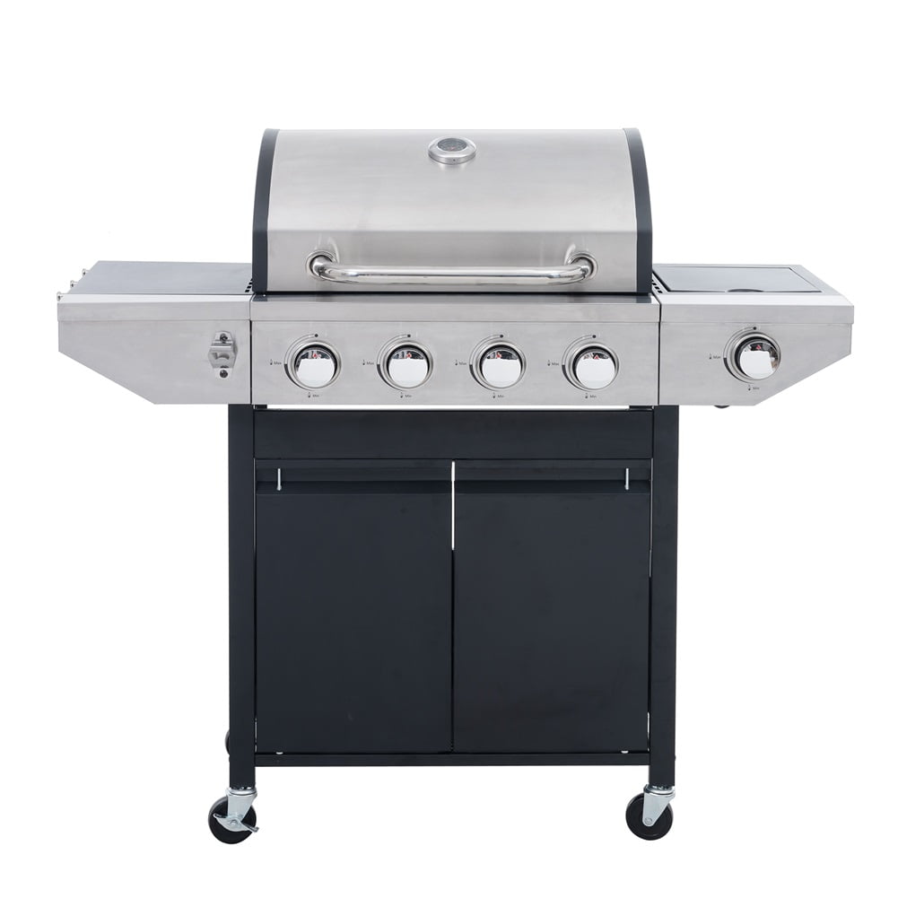 Propane Gas BBQ Grill, 42,000 BTU Output Stainless Steel BBQ Grill with
