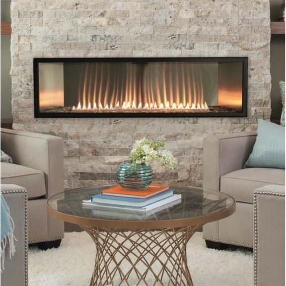 Propane Gas Boulevard Linear Vent Free IP Fireplace with Barrier Screen