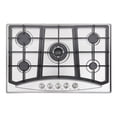 thumbnail image 1 of Propane Gas Cooktop 30 Inch Thermocouple Protection Cooktop 5 Burner Built-in Stainless Steel Gas Stove Top LPG/NG Dual Fuel Include Gas Pressure Regulator Gas Range , 1 of 5