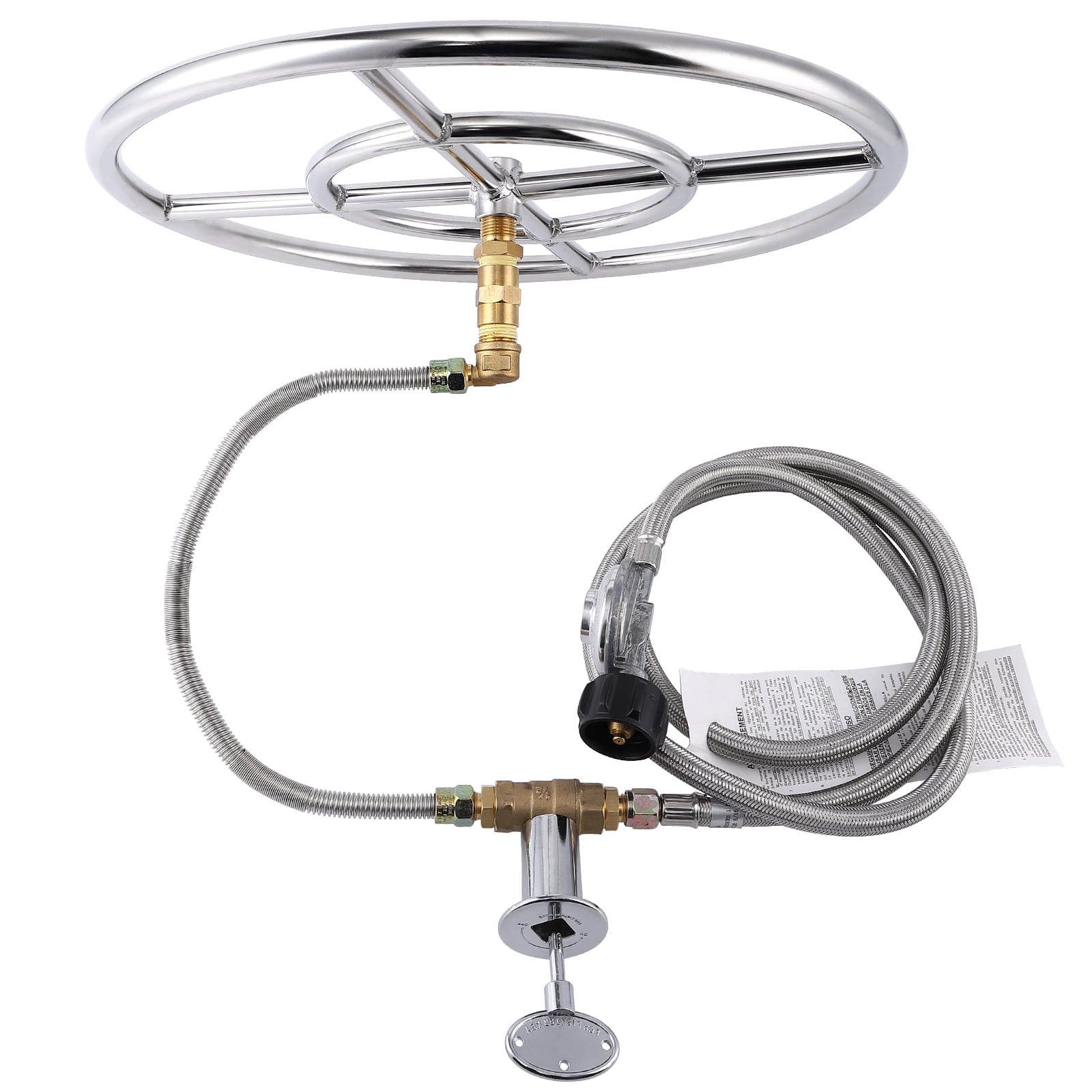 Propane Gas Fire Pit Kit with 18 Inch Jet Fire Pit Burner Ring, 304 Stainless Steel, for DIY