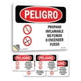 thumbnail image 1 of Propane Gas Flammable No Smoking Spanish OSHA Danger Vinyl Decal Label 7 Inch x 5 Inch - 5 Pack, 1 of 6