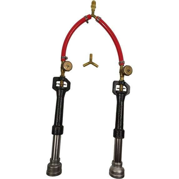 Propane Gas Forge Burner, High Pressure Double Forge Burner with Air Choke for Blacksmith Furnace Knife Making