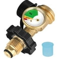 thumbnail image 1 of Propane Gas Gauge,100 Lb Propane Tank Adapter With Gauge,Universal Propane Tank Gauge,Propane Tank Gauge,Gauge Converts POL To Qcc1, OID To New Connection Type, Solid Brass (1 Pack), 1 of 8