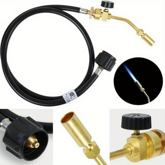 Propane Gas Tank Turbo Torch Hose Adapter Kit, Portable Propane Torch for Brazing Soldering Welding, Fuel By Gas Cylinder
