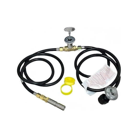 Propane Gas Valve Control Kit 150K BTU, 1/2" Chrome Key, Shut-Off Valve, 5ft