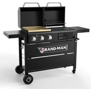 Propane Gas and Charcoal Grill Combo with Griddle & Cast Iron Grates - BRANDMAN GRILLS SINCE 1987