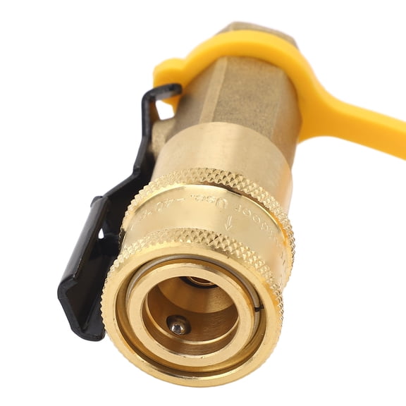 Propane Hose Fitting Gas Quick Connect Adapter, High Hardness Brass Metal Heat Resistant Secure Connection 1/4 Inch Gas Quick Connect Valve for Picnic