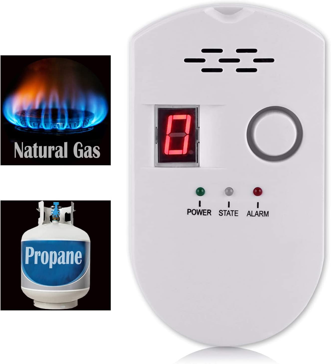 Propane Natural Digital Gas Detector, Gas Leak Detection, Plug-in High  Sensitivity Gas Alarmer for Home