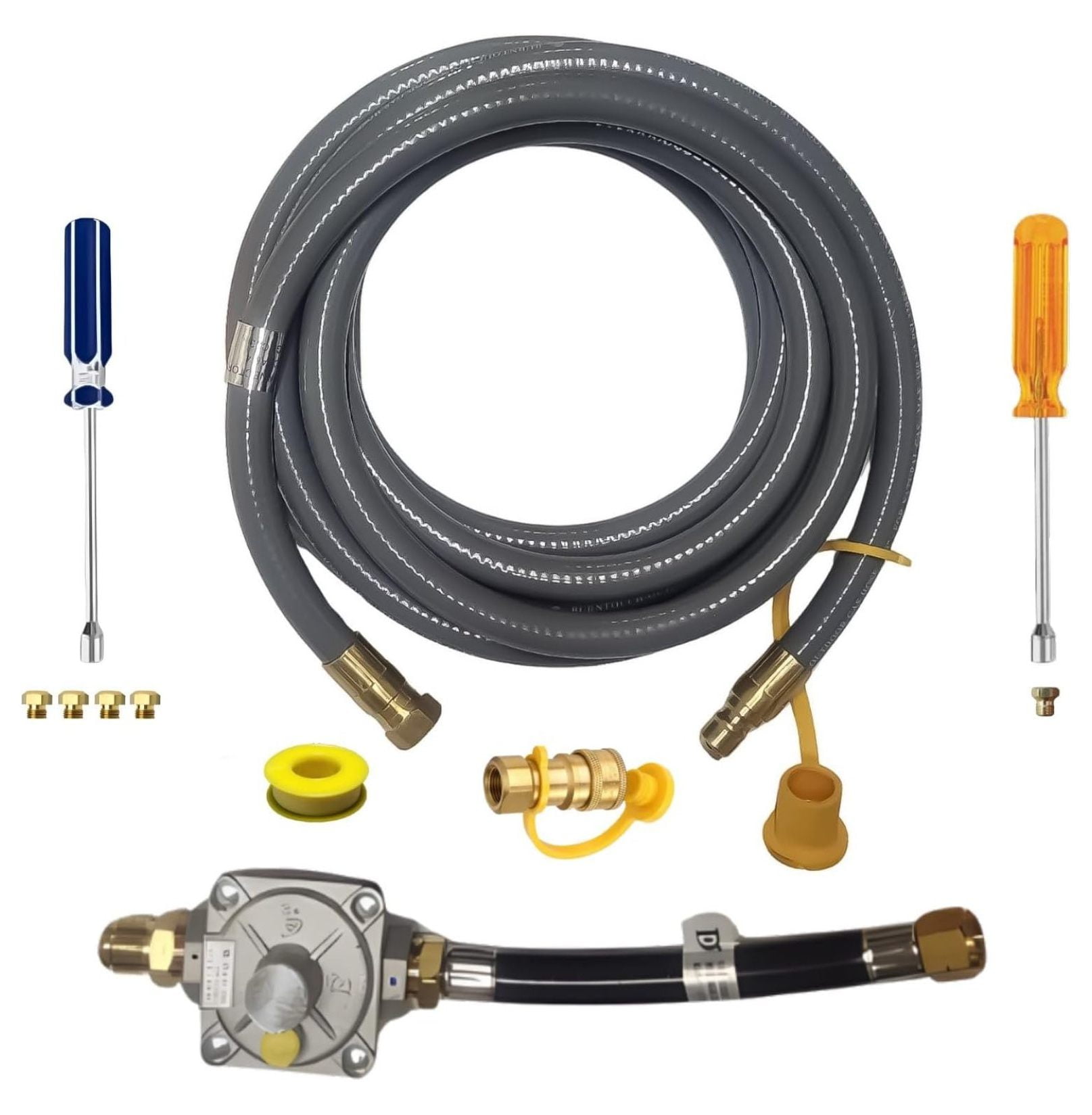 Gray and Brass Propane to Natural Gas Conversion Kit with Regulator