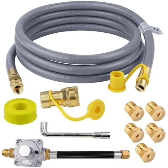 Propane to Natural Gas Conversion Kit for Nexgrill Grills, 10FT 1/2'' Natural Gas Hose and Regulator, Convert Propane to Natural Gas,Natural Gas Conversion Kit for Grills$$Garden & Patio